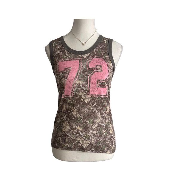 Social Scene Size Medium Y2K Camo + Pink Tank - Picture 1 of 4